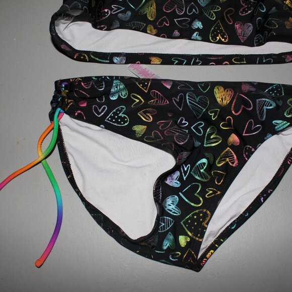 Multi Color 2 Pcs Justice Tankini Swimsuit Size 10 1/2 - Picture 3 of 12